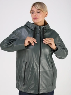 Кожаная куртка демисезонная с капюшоном