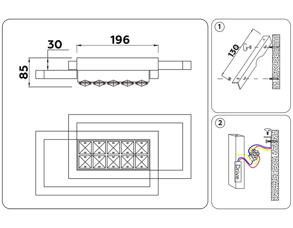 Ambrella Настенно-потолочный светодиодный светильник Ice FA107