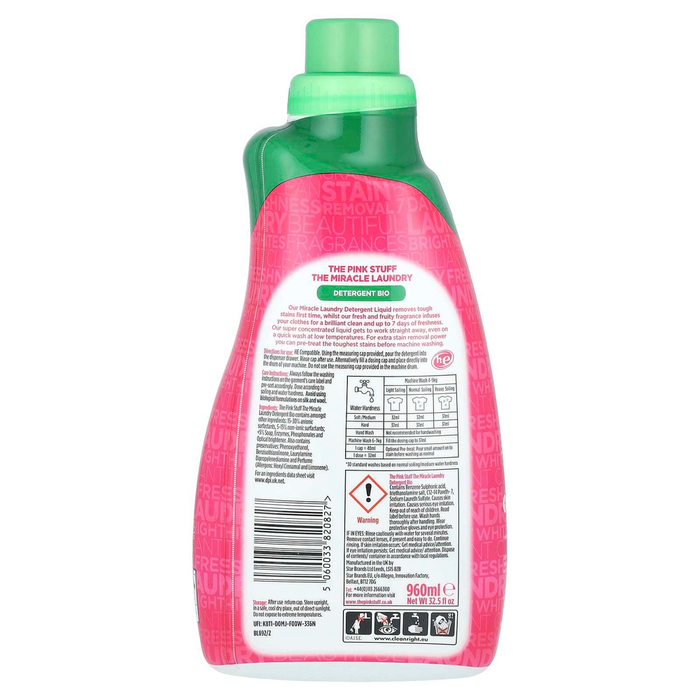 The Pink Stuff, The Miracle, средство для стирки, биопродукт, 960 мл (32,5 жидк. унции)