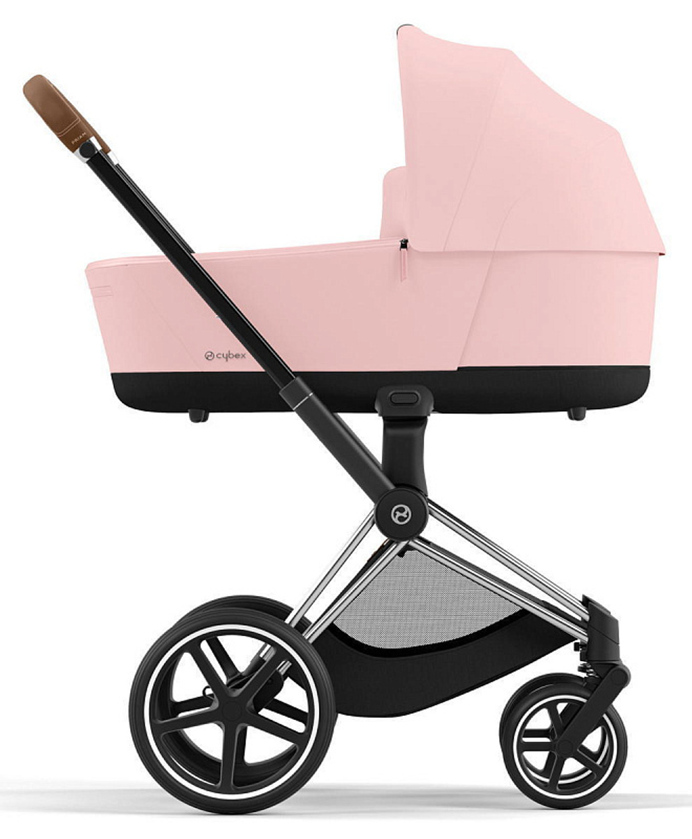 Коляска 3 в 1 Cybex Priam IV Chrome Brown и автокресло Aton B2 i-Size Volcano Black Peach Pink