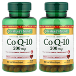 Nature's Bounty, коэнзим Q10, двойная упаковка, 200 мг, 2 флакона по 80 капсул быстрого высвобождения