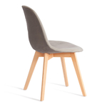 Стул CINDY SOFT (mod. C1021F1-1) велюр/дерево бук, 55 х 48 х 83 см, Светло-серый HLR39 / натуральный