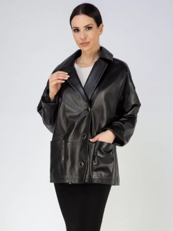 Кожаная куртка демисезонная оверсайз пиджак