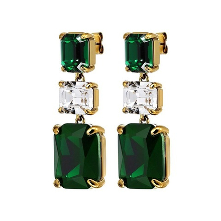 Серьги Dyrberg Kern ESMARA SG EMERALD GREEN / CRYSTAL 470150
