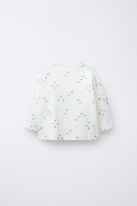 ZARA ЛОНГСЛИВ С ПРИНТОМ «ЧЕРЕПАХИ», БЕЛЫЙ