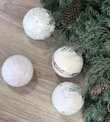 Набор стеклянных шаров Белая Коллекция, 4 шт., белый, Irena CO (91303)