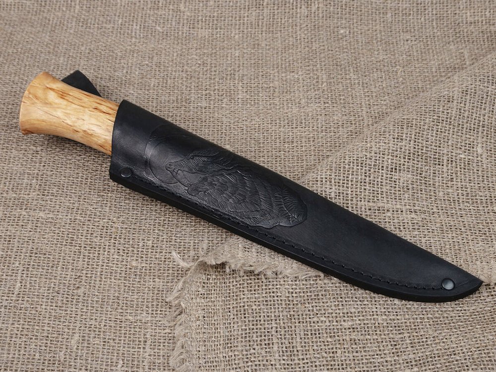 Нож «Пластунский», сталь Х12МФ, рукоять карельская берёза