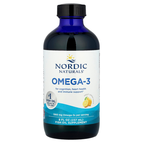 Nordic Naturals, омега-3, со вкусом лимона, 1560 мг, 237 мл (8 жидк. унций)