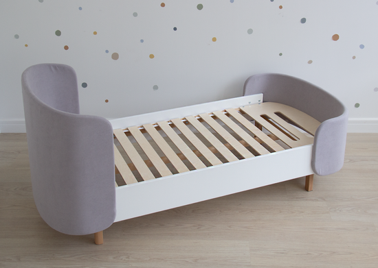 Кровать подростковая KIDI Soft размер М (серый)