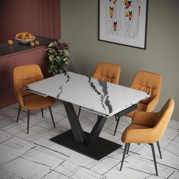 Стол раскладной Malibu (120+30+30) керамика глянцевая Pandora