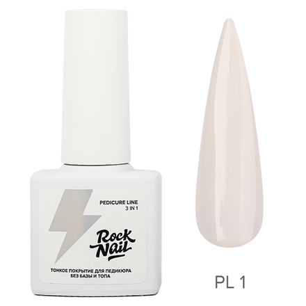 Однофазный гель-лак для педикюра RockNail Pedicure Line 01 French and Go, 6 мл