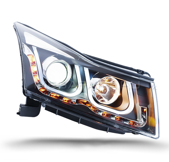Передние фары Шевроле Круз 2009-2015 V3 type [Комплект Л+П; ходовые огни; биксеноновая линза]