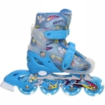 Коньки роликовые раздвижные Happy Star 668AT в наборе: шлем, защита, размер S (29-33), синий