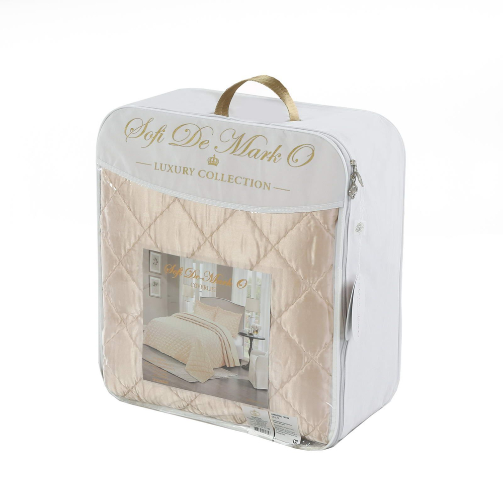 Покрывало 240x260 и 2 наволочки 50х70 Sofi De MarkO Паола кремовое