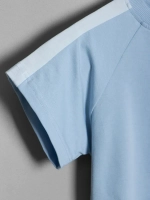 Летний голубой костюм для девочки, футболка и кюлоты