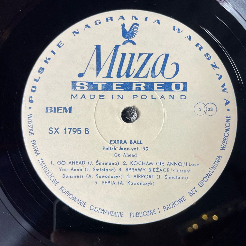 Винтажная виниловая пластинка LP Extra Ball Go Ahead (Польша 1979) Польский Джаз