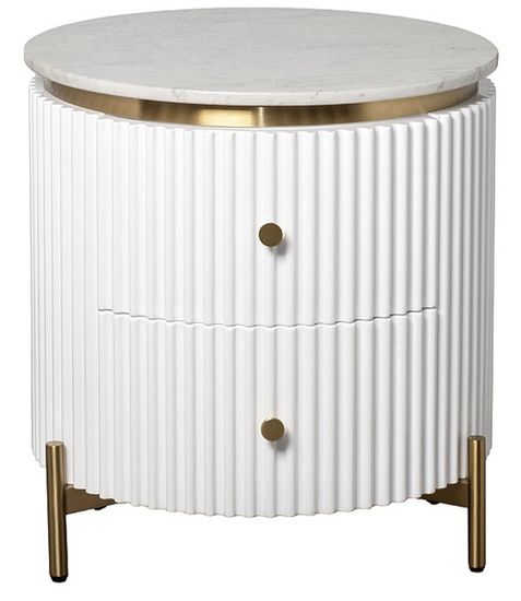 77IP-GD009-TUMB/1 Тумбочка 2 ящика с мраморной столешницей d51*55см