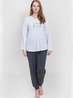 Трикотажный комплект с брюками свободного покроя (Размер: XXXL) (Цвет: темно-серый)