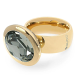 Кольцо Qudo TIVOLA big G black diamond 17.2 мм 632028/17.2 BW/G