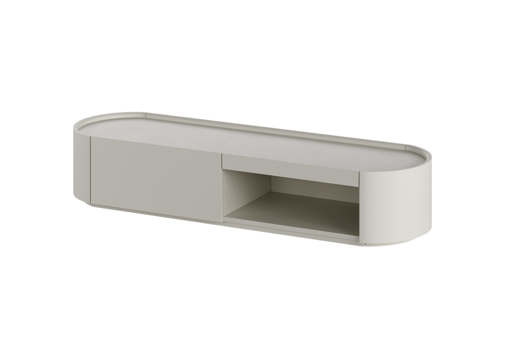 Тумба Lagom под ТВ 1 ящик 1 полка ширина 140 см (серо-бежевый)