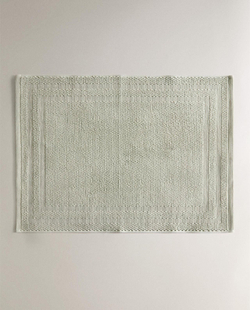 Zara Home - Нескользящий коврик для ванной из хлопка, синий, 50x70 см