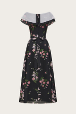 ПЛАТЬЕ ИЗ ЧЕРНОГО ШЕЛКА С АВТОРСКИМ ПРИНТОМ