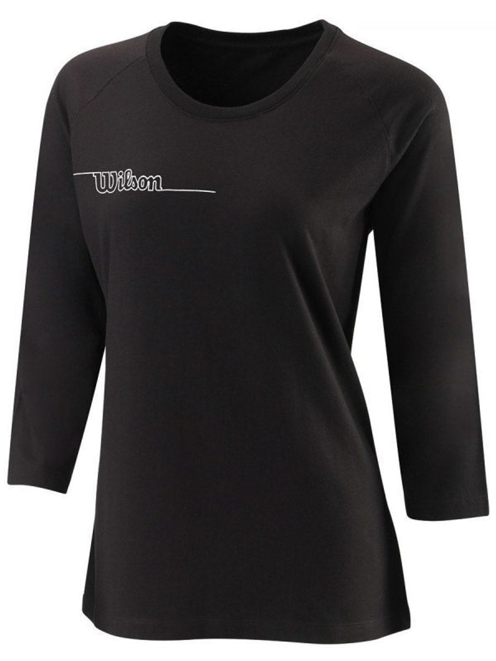 Женская футболка теннисная Wilson Team II 3/4 Sleeve Tch Tee W - black