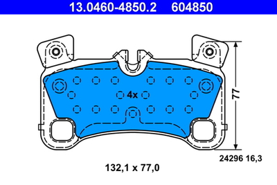 ATE - 13046048502-ATE - Brake Pad Set, disc brake