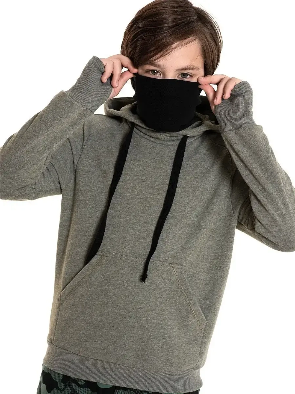 Толстовка Худи без начеса "Ниндзя" с маской "Ninja"