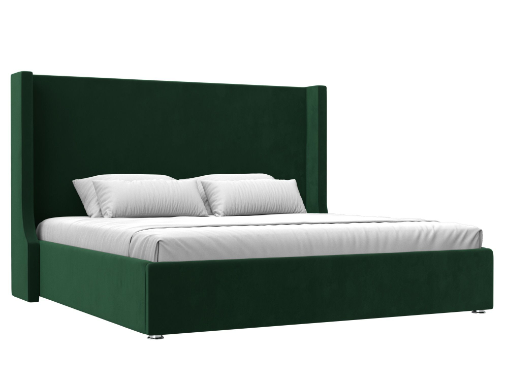 Кровать интерьерная Ларго 200, Зеленый, Велюр, 120746
