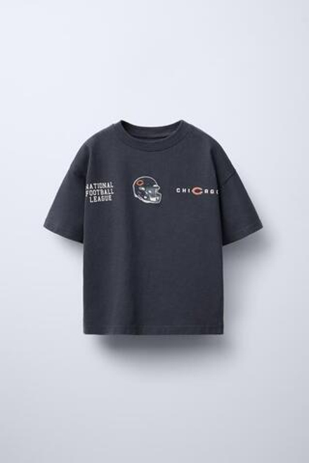 ZARA ФУТБОЛКА С ПРИНТОМ CHICAGO BEARS © NFL, АНТРАЦИТОВО-СЕРЫЙ