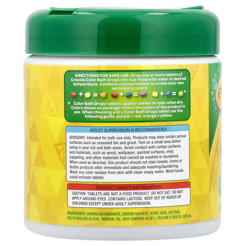 Crayola, Shaker Bath Dropz, для детей старше 3 лет, без отдушек, 60 таблеток, 102 г (3,59 унции)