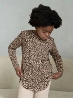 Лонгслив для девочки леопардовый удлиненный