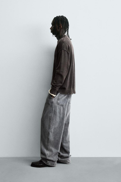 ZARA СВИТЕР СВОБОДНОГО КРОЯ, КОРИЧНЕВЫЙ