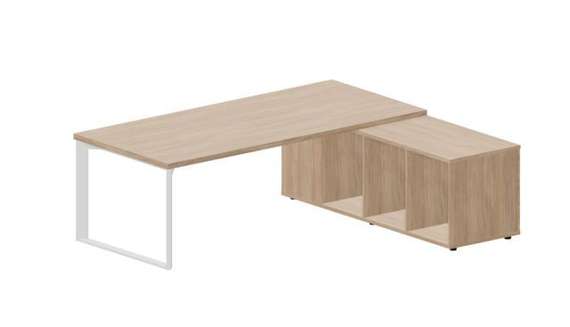 Стол Fortum на опорной сервисной тумбе (правый) 220(+0/15/30)х180х74см