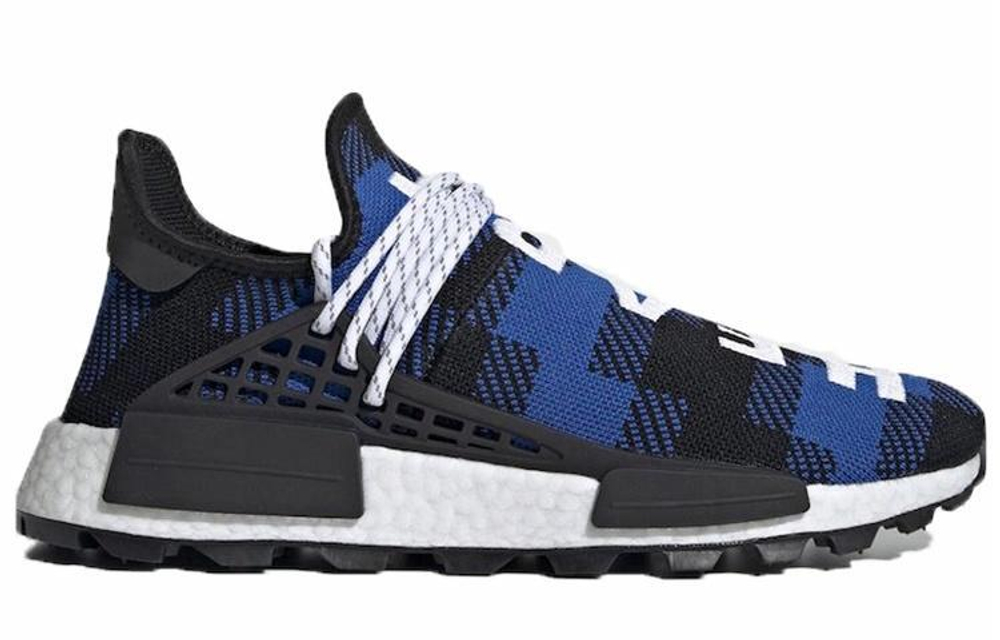 Кроссовки Pharrell Williams X Bbc X Adidas Nmd Hu Blue Plaid