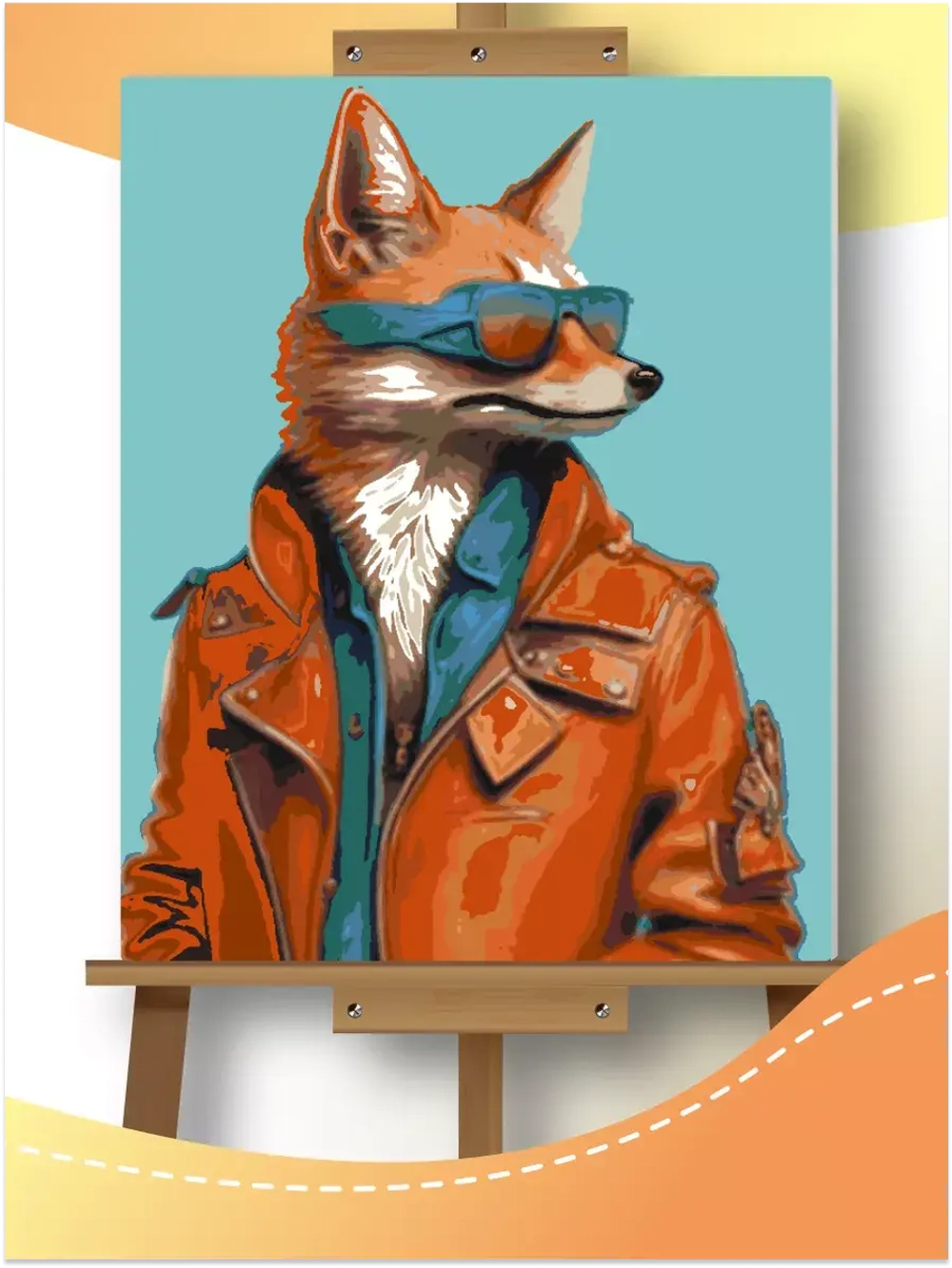 Картина по номерам Крутой лис в куртке