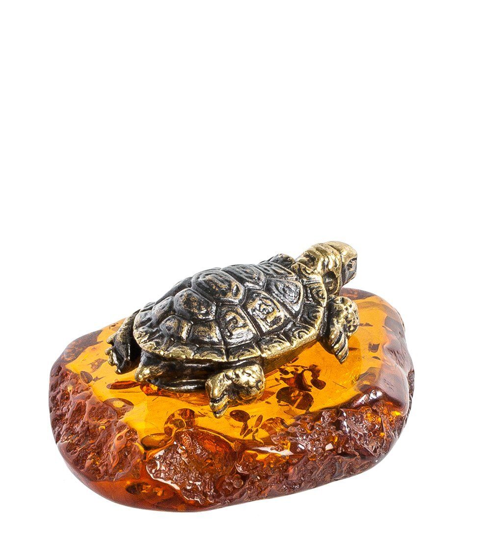Народные промыслы AM-1356 Фигурка «Черепаха» (латунь, янтарь)