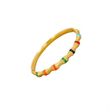 Браслет Бамбук с эмалью макси