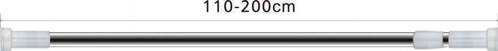 Карниз для ванной  телескоп 110-200см, хром Haiba