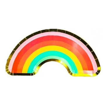 Тарелки бумажные «Яркая радуга» металлик, 23 см, 6 шт