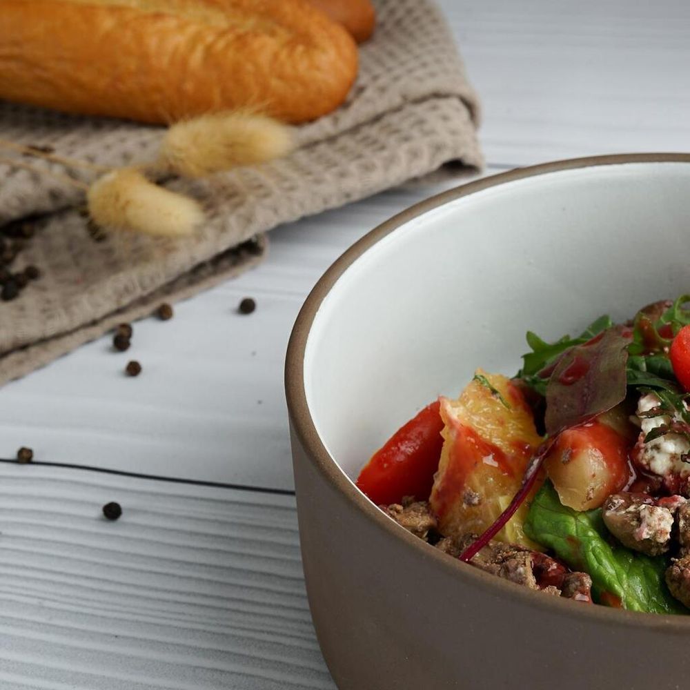 Салатник 800 мл d 15,5 cм h7 cм White Matt New Brown Taiga P.L. [4]