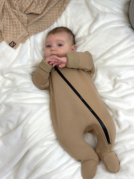 Утеплённый комбинезон-трансформер с начесом Светлый кофе RinaAmari