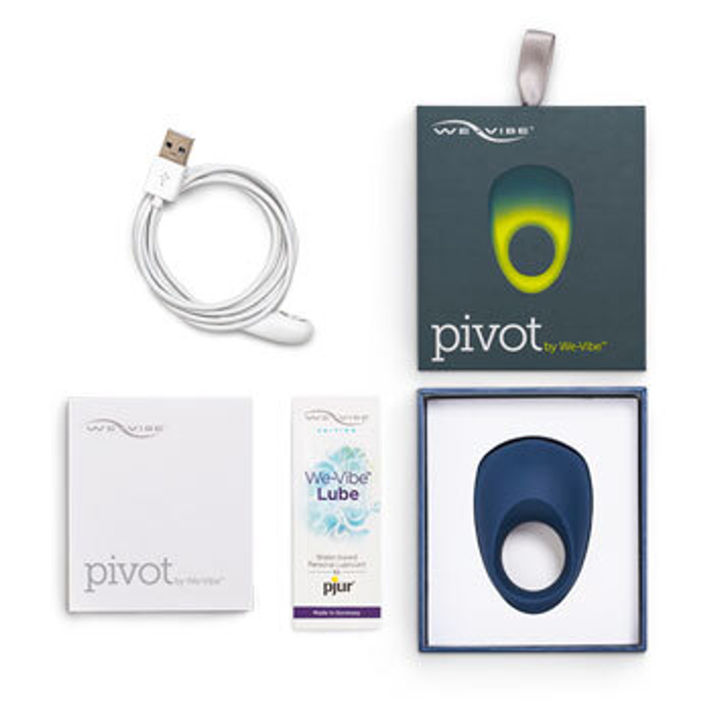 Эрекционное виброкольцо We-Vibe синее Pivot