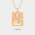 Женская православная подвеска из розового золота 585 пробы без вставок (арт. 03-2188)