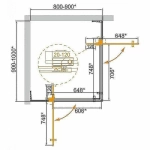 Душевой уголок Cezares Slider 90x100 AH-2-80/90-90/100-GRIGIO-GM стекло серое/профиль матовая оружейная сталь