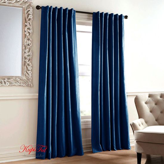 Шторы бархат Royal (тёмно-синий)