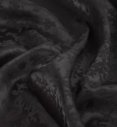 Атлас жаккард "Моар", 95 гр/м2, 150 см, черный