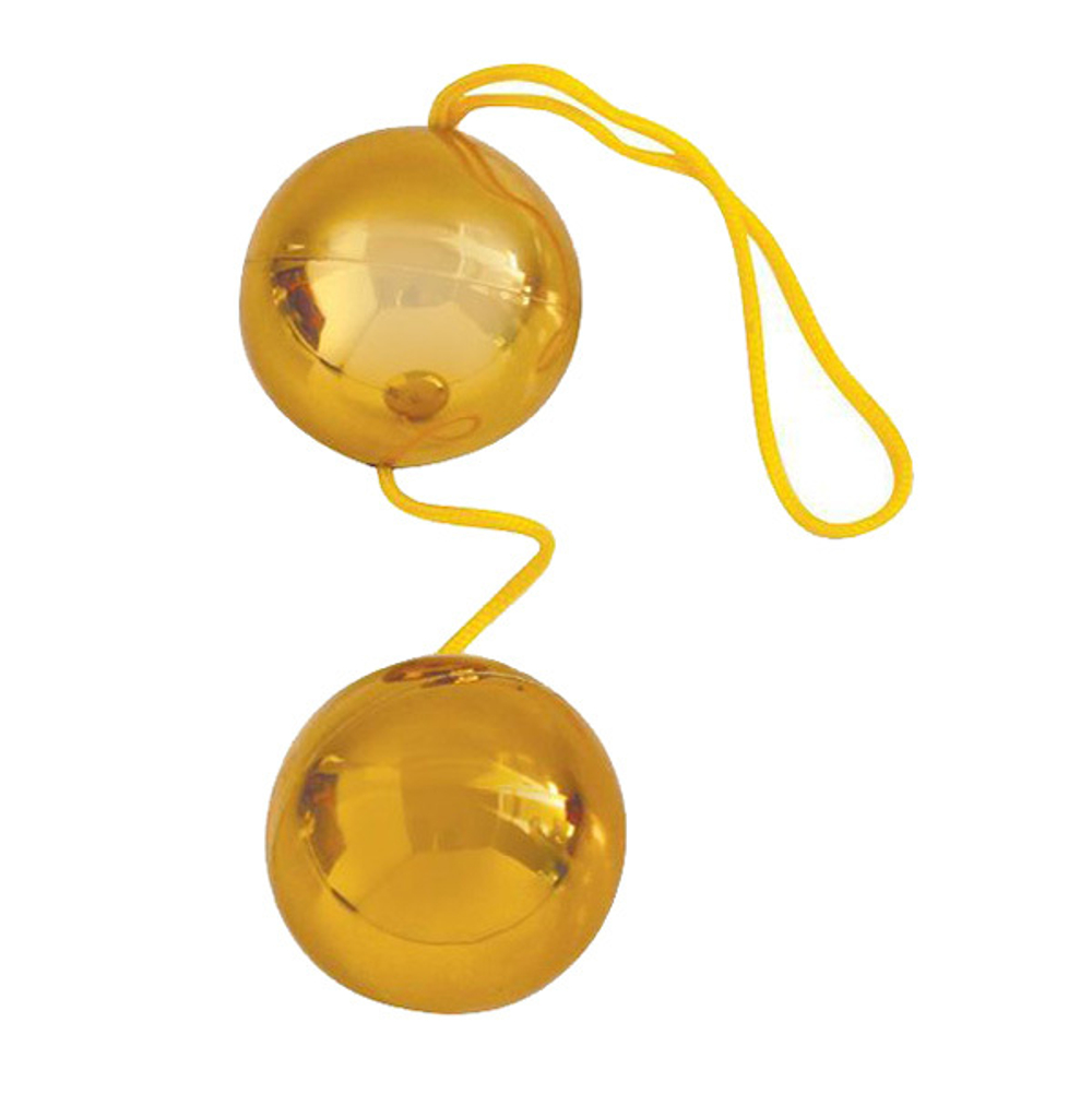Золотистые вагинальные шарики 3,5см Bior Toys Erowoman-Eroman Balls EE-10097 Z