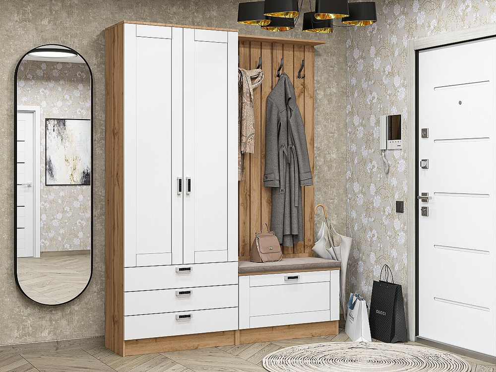 Прихожая Стиль-03 Super White Дуб Вотан